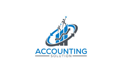 Hand and Data Finance Vector, Fundraising Financial And Accounting Logo Design
