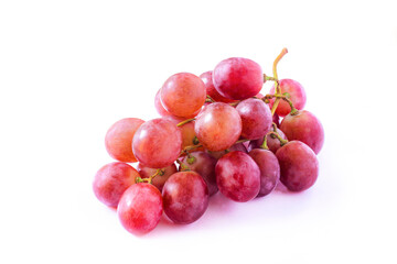An image isolated grape red vine branch white background.