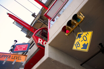 Rode island Tramway street lights street sign