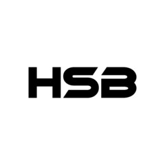 HSB letter logo design with white background in illustrator, vector logo modern alphabet font overlap style. calligraphy designs for logo, Poster, Invitation, etc.	