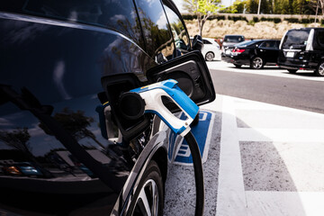Naklejka premium 電気自動車 EV 充電 横