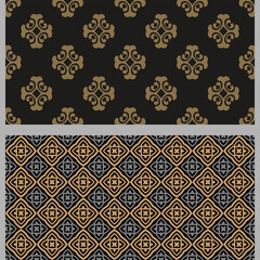 Seamless pattern with ornament. Set. Vector image