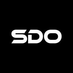 SDO letter logo design with black background in illustrator, vector logo modern alphabet font overlap style. calligraphy designs for logo, Poster, Invitation, etc.	