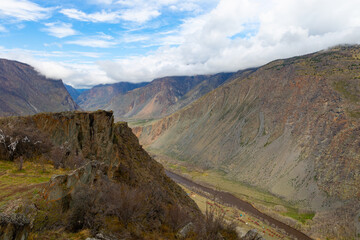 beautiful clouds in the blue mountain sky