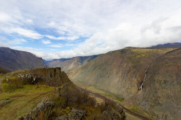 beautiful clouds in the blue mountain sky