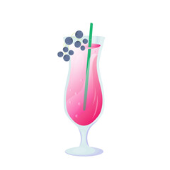 tasty pink summer cocktail with fruit