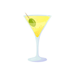 tasty yellow summer cocktail with fruit