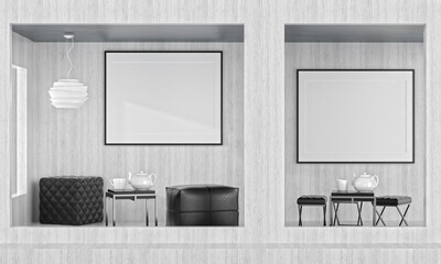 Picture frame with upholstered furniture in the living room