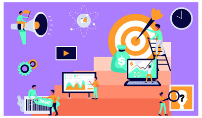 2D illustration business success concept