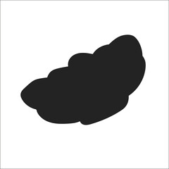 Black silhouette. Vector illustration isolated on white background. Design element. Template for your design, books, stickers, posters, cards, child clothes.