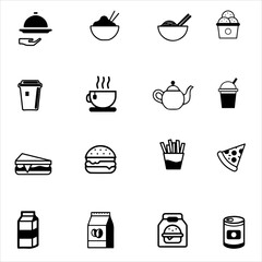 Food and drinks icon. Restaurant  icons set. Vector illustration
