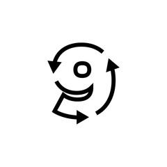 9 nine number recycle logo vector icon illustration
