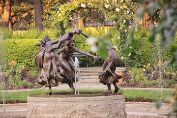 Sculptures in a fountain somewhere in Central Park, New York City.