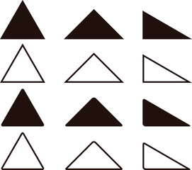 三角形のアイコンセット - obrazy, fototapety, plakaty