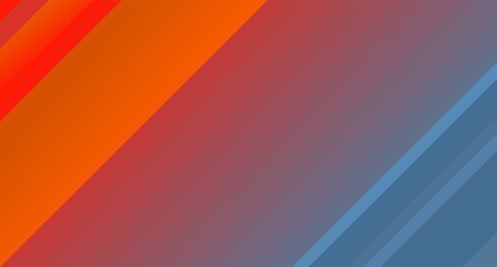 Abstract geometric red with blue background. Diagonal lines and stripes. Modern laconic design. Minimalist style. Vector