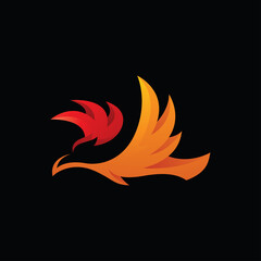 Abstract Flying Bird Wing Logo
