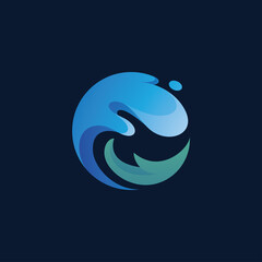 Abstract Water Wave Splash Logo