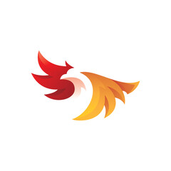 Flying Bird Head Wing Logo