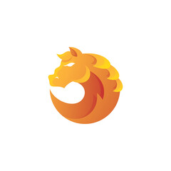 Horse Stallion Head Hair Mane Logo Icon