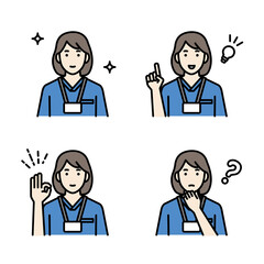 女性医師の上半身アバターセット