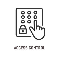 Access control line icon on white background. Editable stroke.