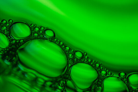 Green foam and bubles background