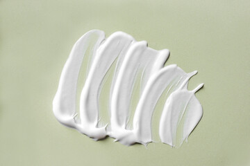 White swatches of skin care product