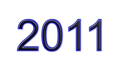 blue 2011 number 3d effect white background