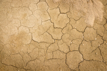 Fototapeta Cracked and dry soil background obraz