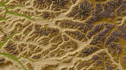 Brown Digital Elevation Model in Northwest Territories, Canada