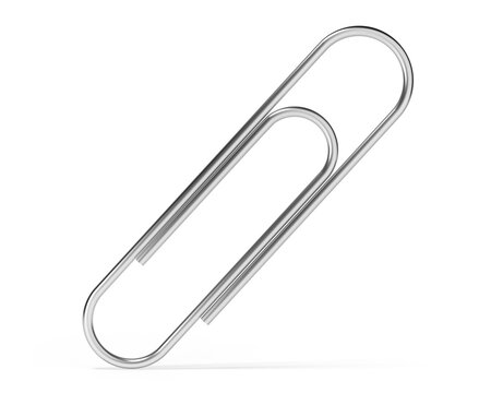 Metal paper clips isolated on white background