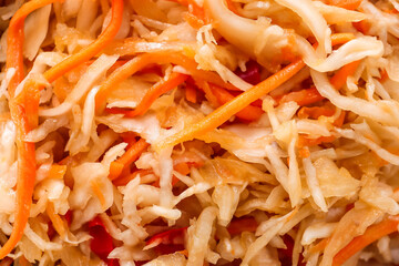 Tasty sauerkraut as background, closeup