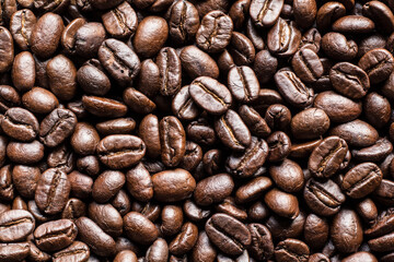 Roasted Coffee Beans background texture. 