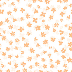 Floral seamless with hand drawn color flowers. Cute summer background. Modern floral compositions. Fashion vector stock illustration for wallpaper, posters, card, fabric, textile