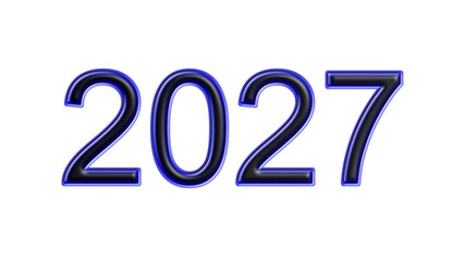 blue 2027 number 3d effect white background - obrazy, fototapety, plakaty
