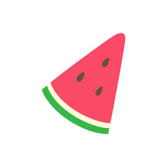 Fresh watermelon slice on a white background.