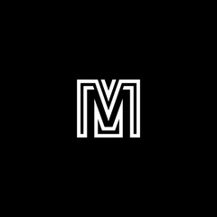 Modern letter M, geometric lines. Business logo design.