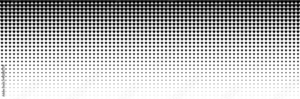 Aufkleber horizontal black heart shape design for pattern and background