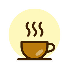 Hot coffee , Coffee Shop filled outline icon.