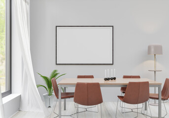 office room with desk and wall frame