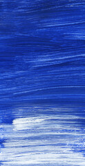 the background is painted in blue and white, the texture of the smear, the paint is real