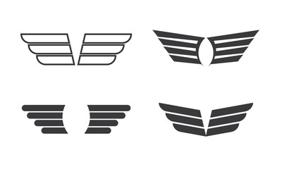 aviation wings set symbol . flying symbols . pilot insignia . vector illustrations collection isolated on white background © XEjame