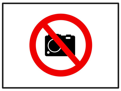 No photography allowed sign, illustration image