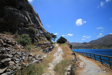 Fototapeta na wymiar Abandoned old fortress and former leper colony, island Spinalonga, Crete, Greece.