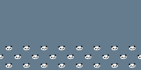 Panda Frame Border Seamless Pattern