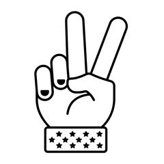 Victory or Freedom Signage Vector Icon Design, US Independence Day Symbol, USA federal holiday Sign, Memorial or Patriot Day Stock illustration, Peace Love America Concept