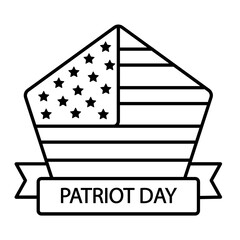 911 Patriot Day Emblem Vector Icon Design, US Independence Day Symbol, USA federal holiday Sign, Memorial or Patriot Day Stock illustration, Remembering the Day Concept