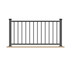 Railing vector. Railing on white background. wallpaper. free space for text. copy space.