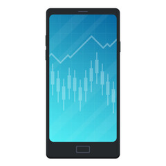 Mobile business vector. graph up. wallpaper. free space for text.