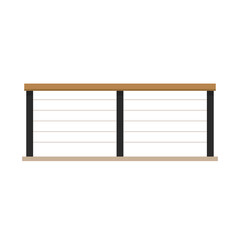 Railing vector. Railing on white background. wallpaper. free space for text. copy space.